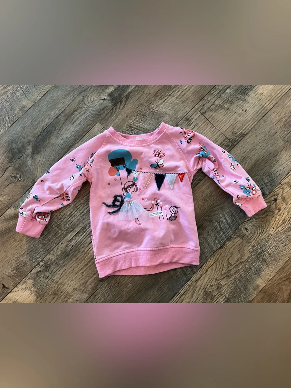 2T crew neck ballet butterfly sweater